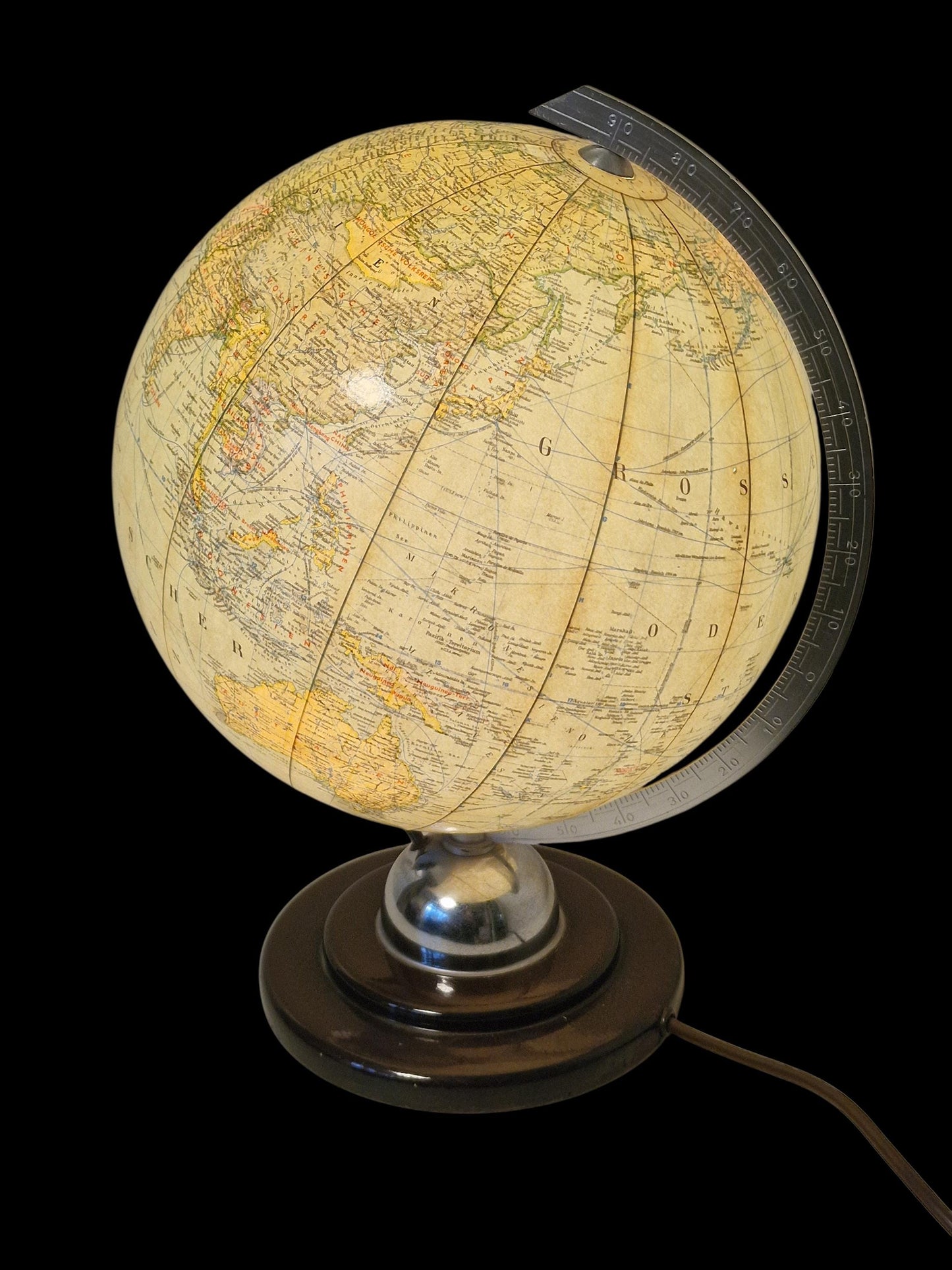 Vintage XL Light Up Glass Globe – JRO verlag Munchen, Germany