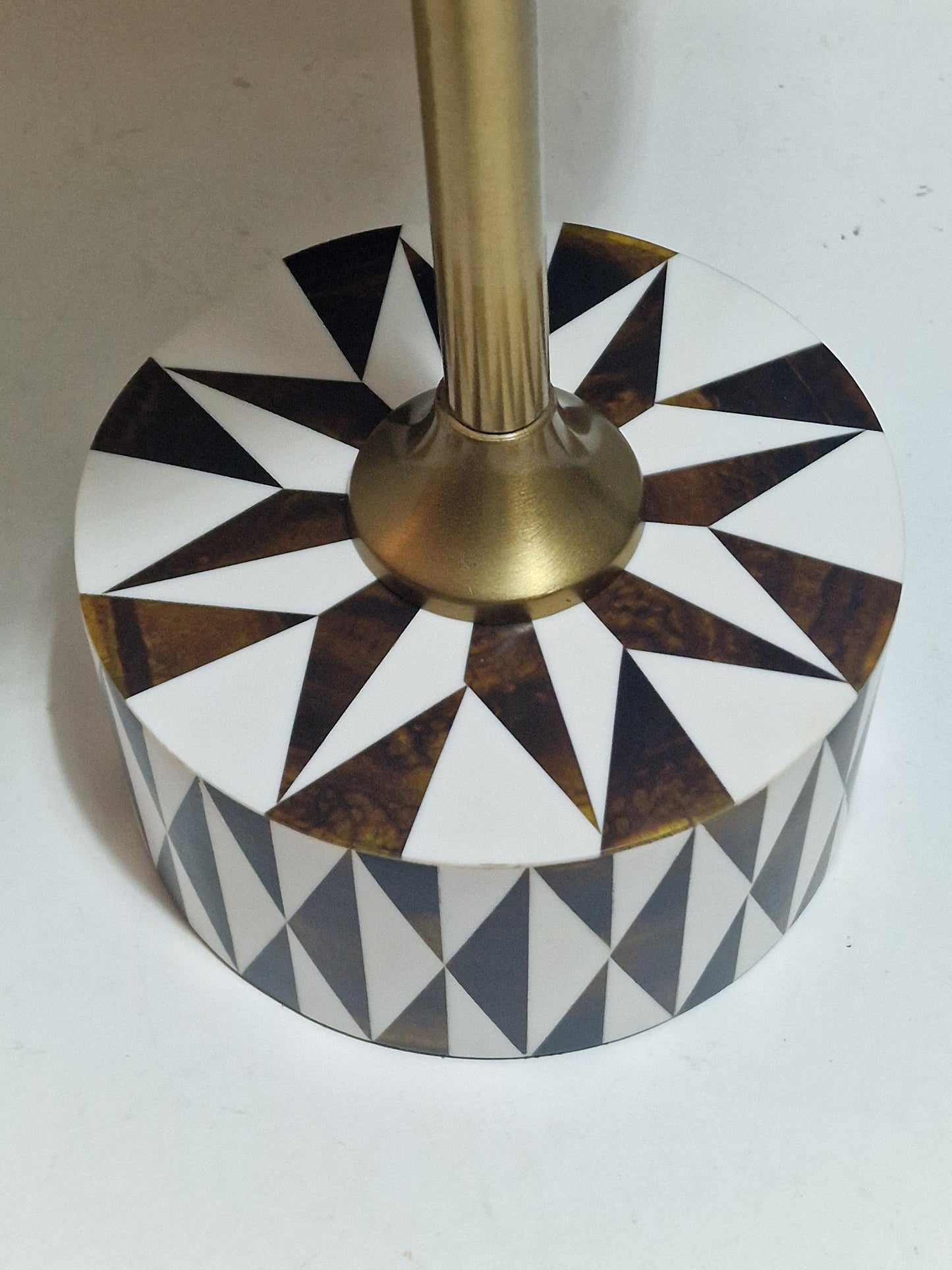Neo-Deco Sunburst Inlay Side Table, Wood, composite & Brass, wow!!!!
