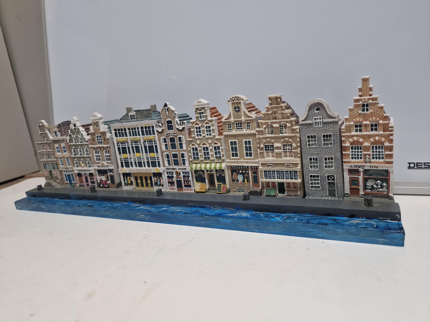 Handpainted KLM Delft Blue Canal Houses, Jacob Blokker Dutch Souvenir