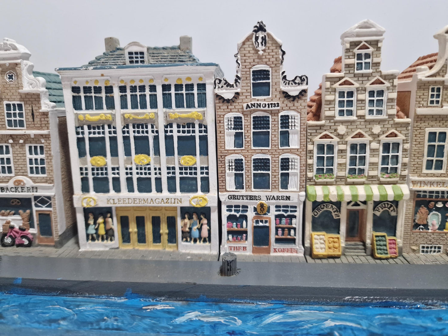 Handpainted KLM Delft Blue Canal Houses, Jacob Blokker Dutch Souvenir