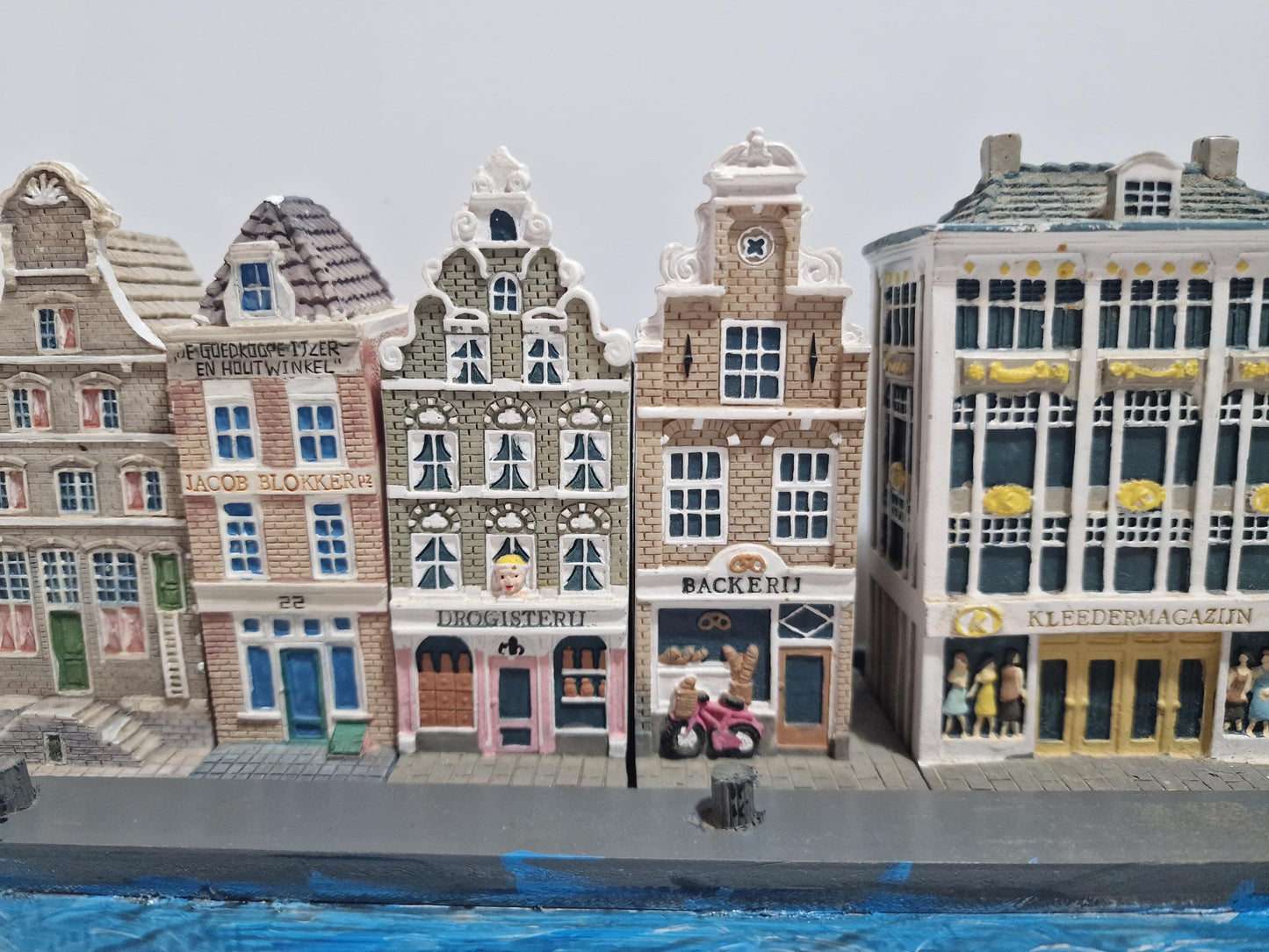 Handpainted KLM Delft Blue Canal Houses, Jacob Blokker Dutch Souvenir