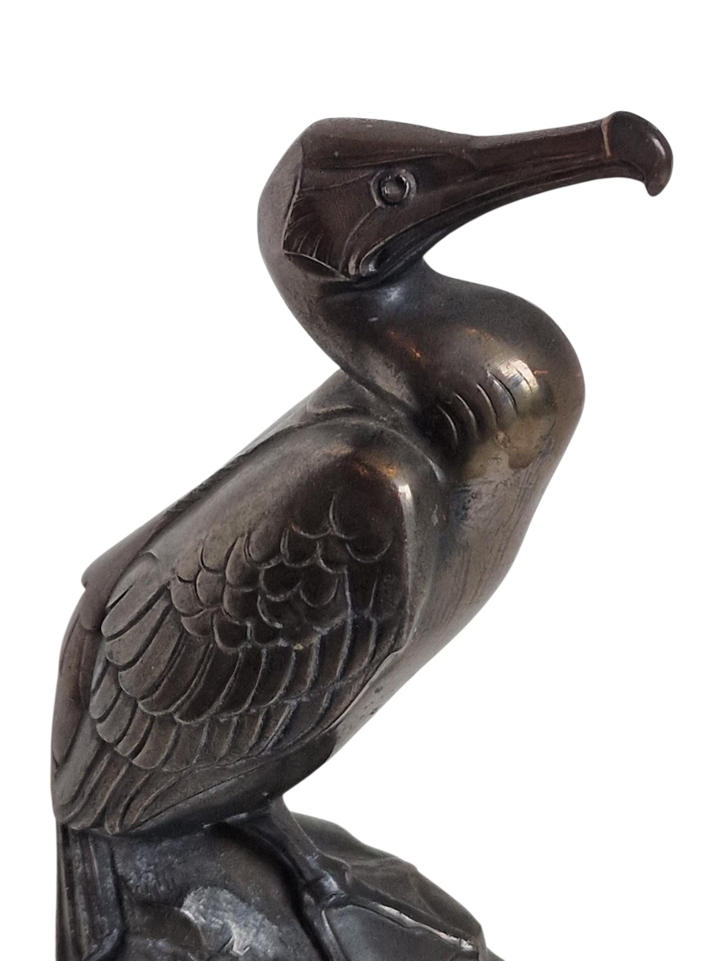Maurice Frecourt (1890 - 1961) - Pelican. Bronze kubism french figurine antique, signed by artist