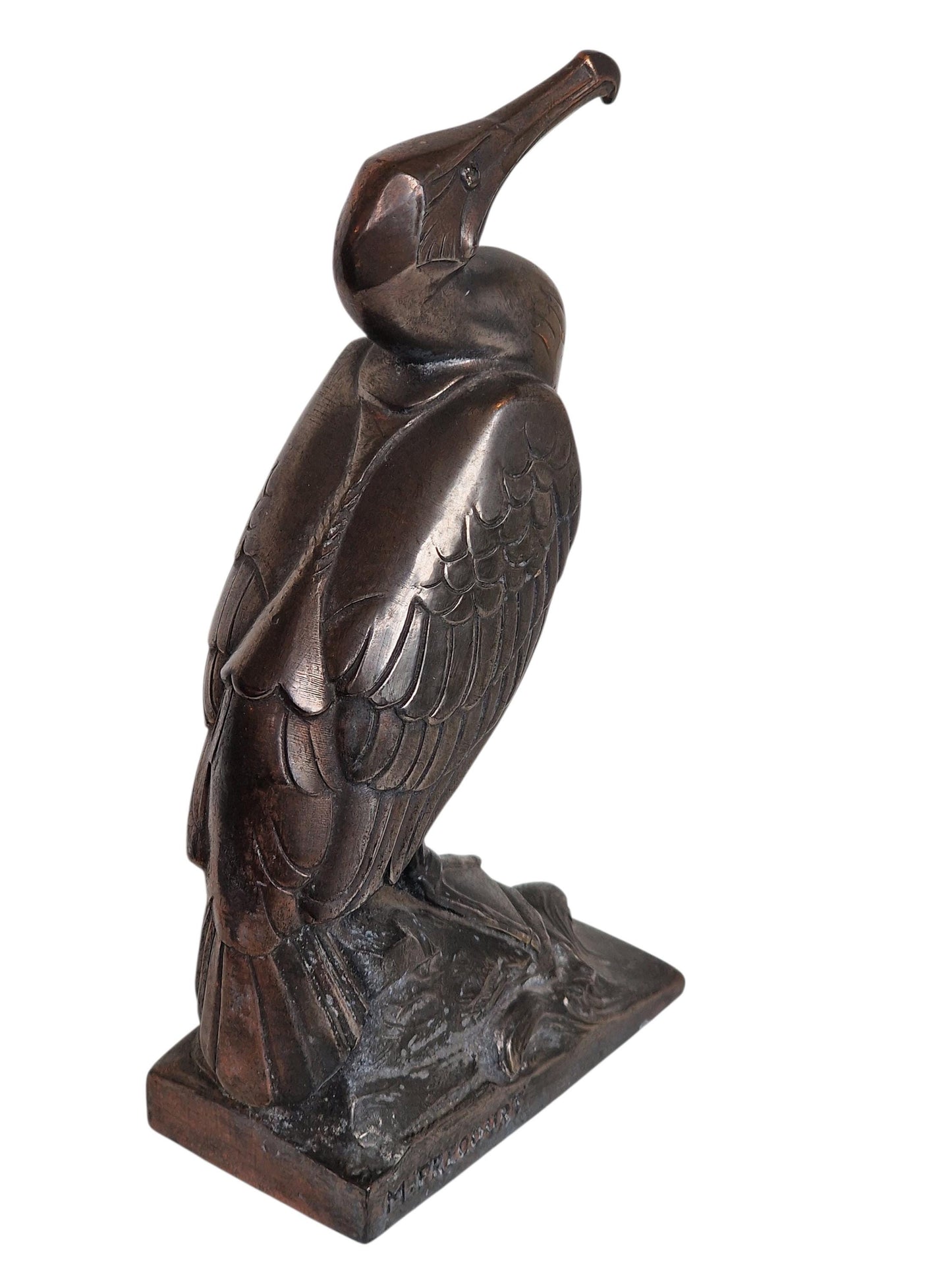 Maurice Frecourt (1890 - 1961) - Pelican. Bronze kubism french figurine antique, signed by artist