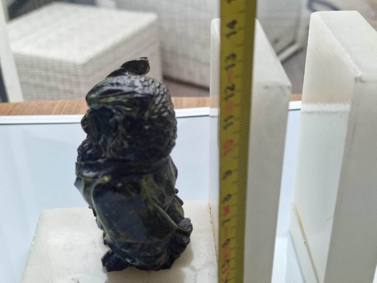 Art Deco Bronze Owl Bookends, Cold Painted, Carara Marble