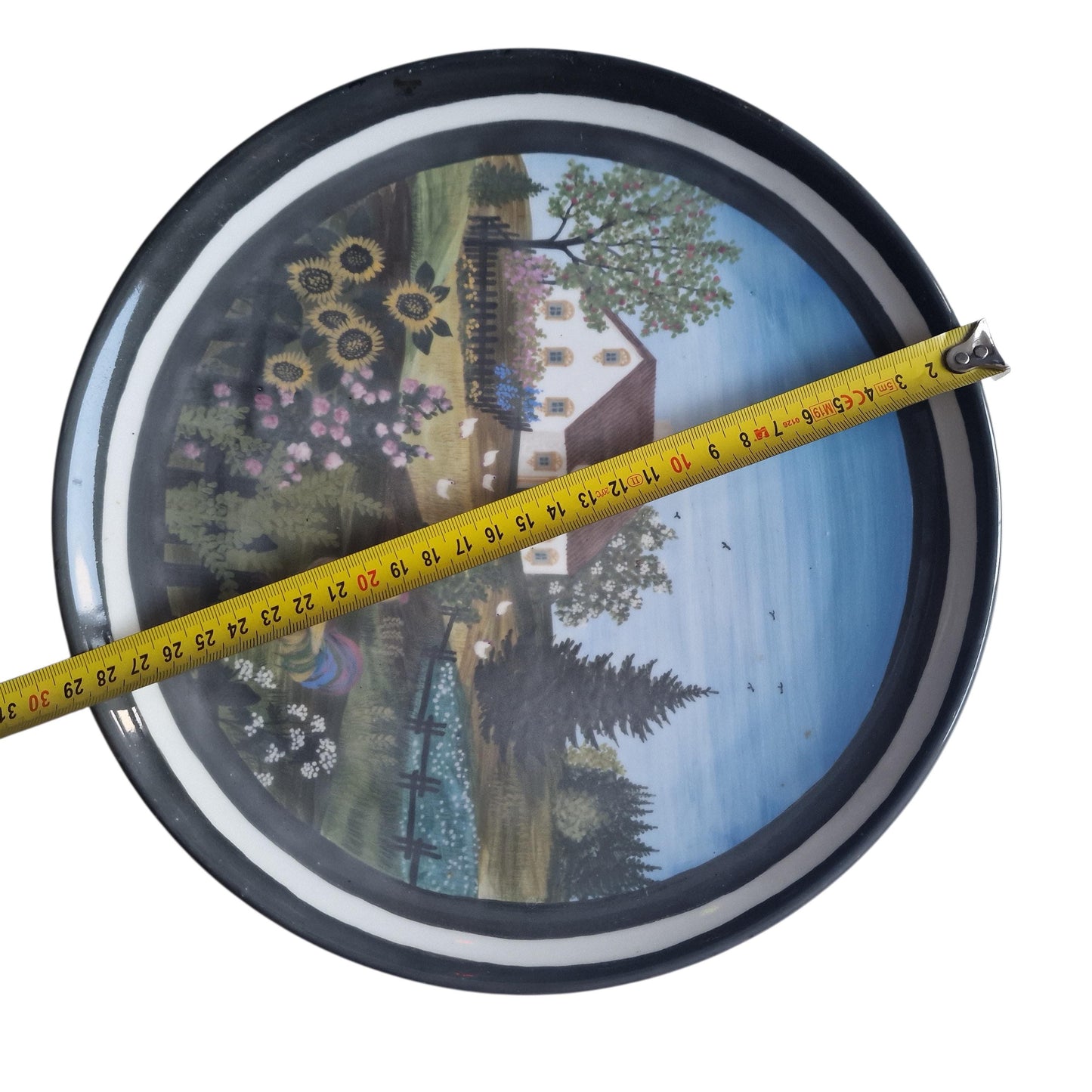 Renate schwarzer - large handpainted wall plate, unica
