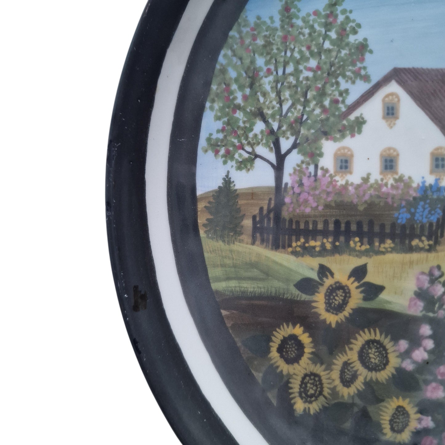 Renate schwarzer - large handpainted wall plate, unica