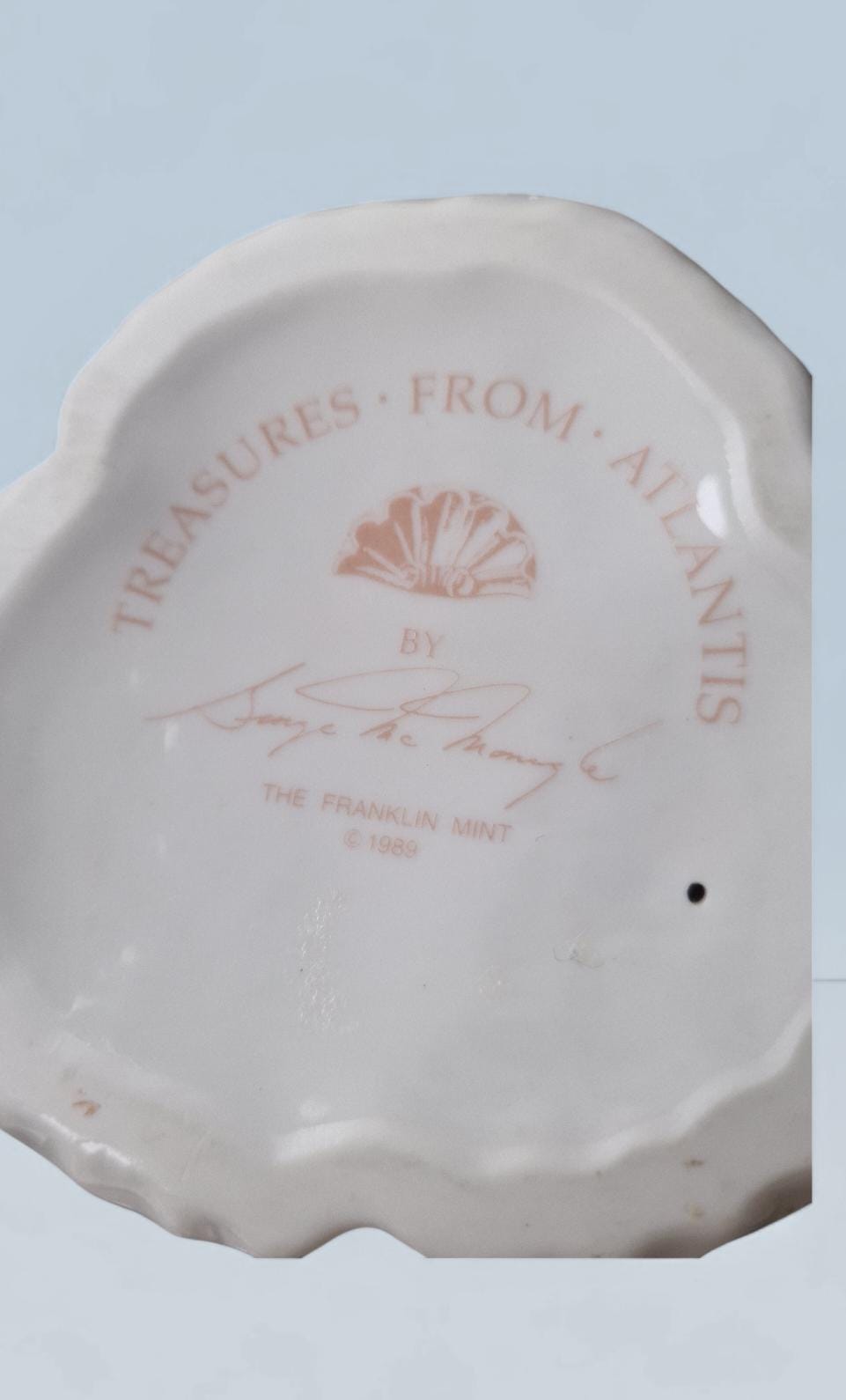 Franklin Mint Treasures from Atlantis Shell Candlesticks – Porcelain Nautical Decor, Design by George de Hory (1989) rare!!!