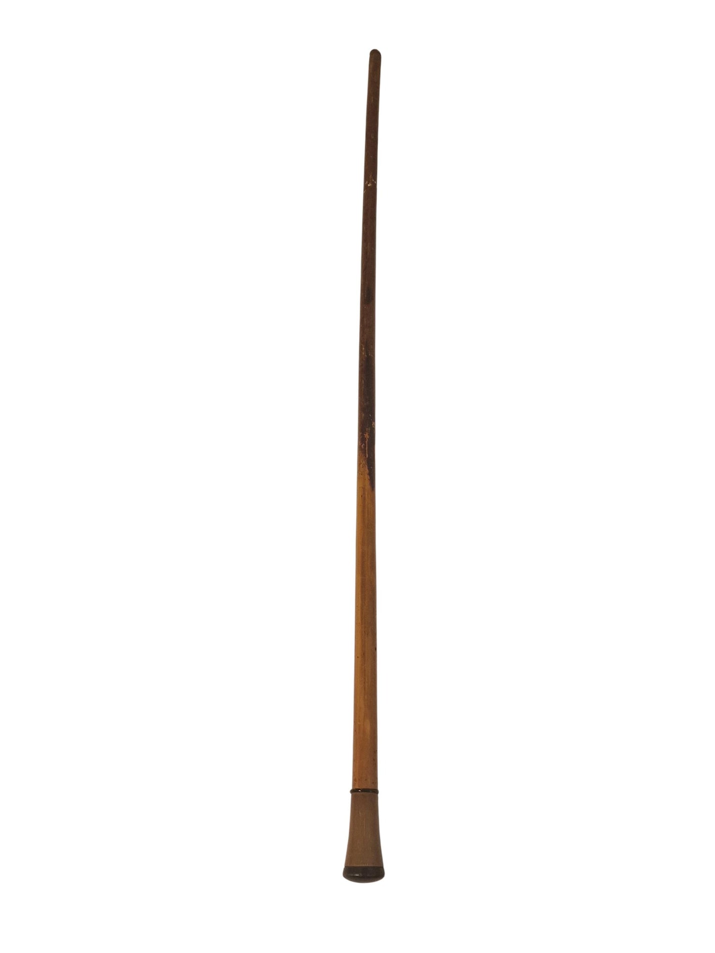 antique walking stick with bone or horn , european collection, gentlemen's flannel stick