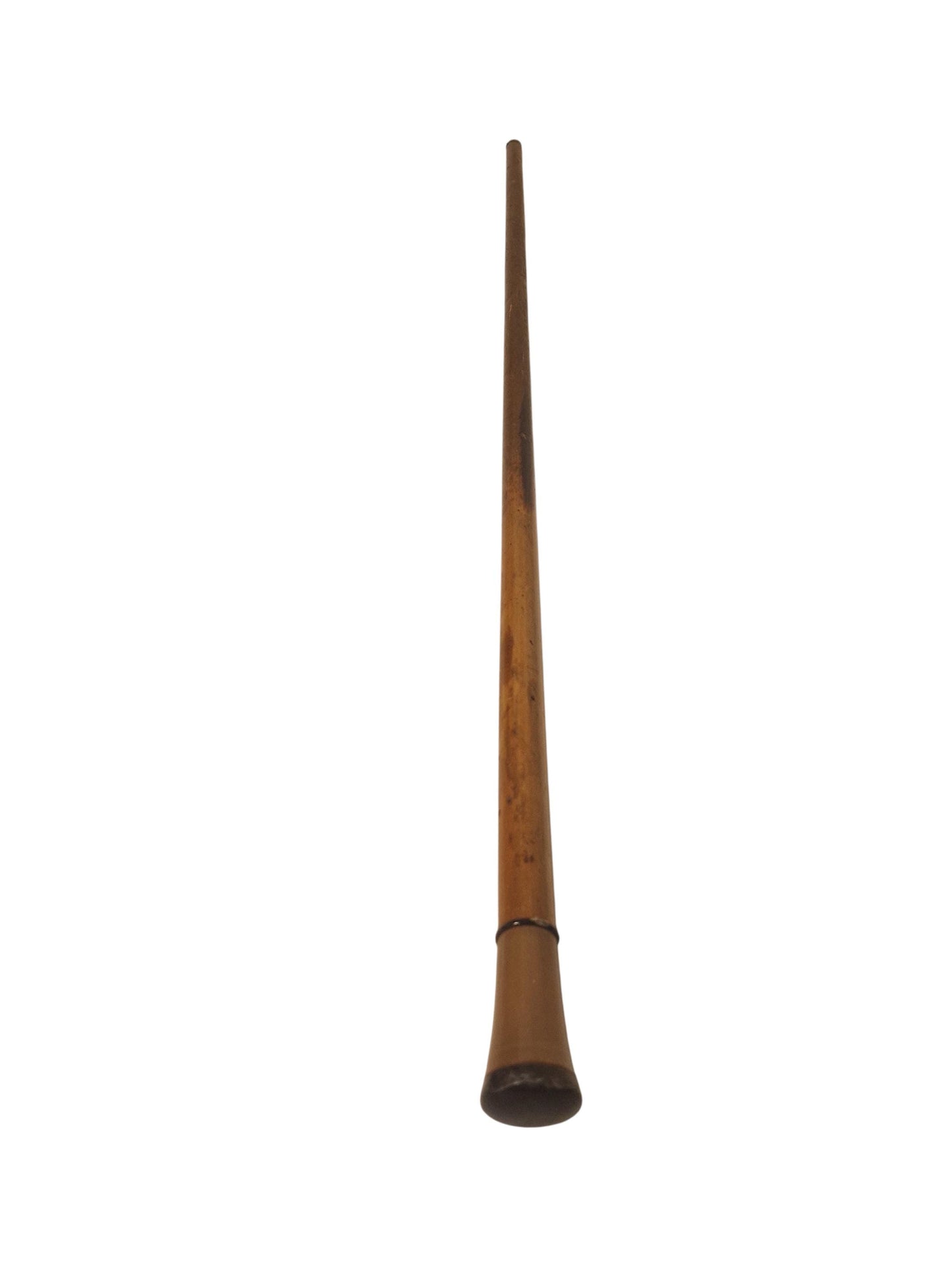 antique walking stick with bone or horn , european collection, gentlemen's flannel stick
