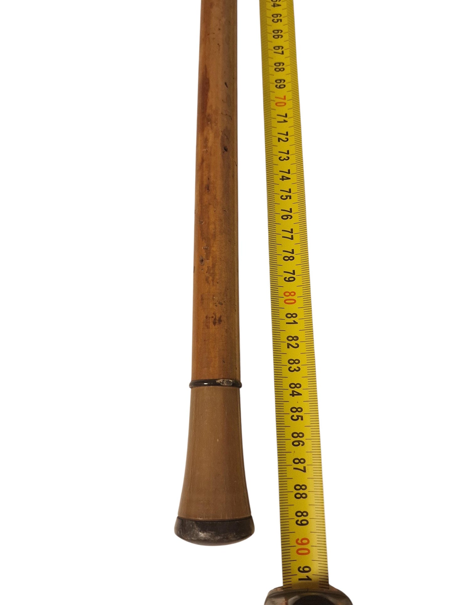 antique walking stick with bone or horn , european collection, gentlemen's flannel stick