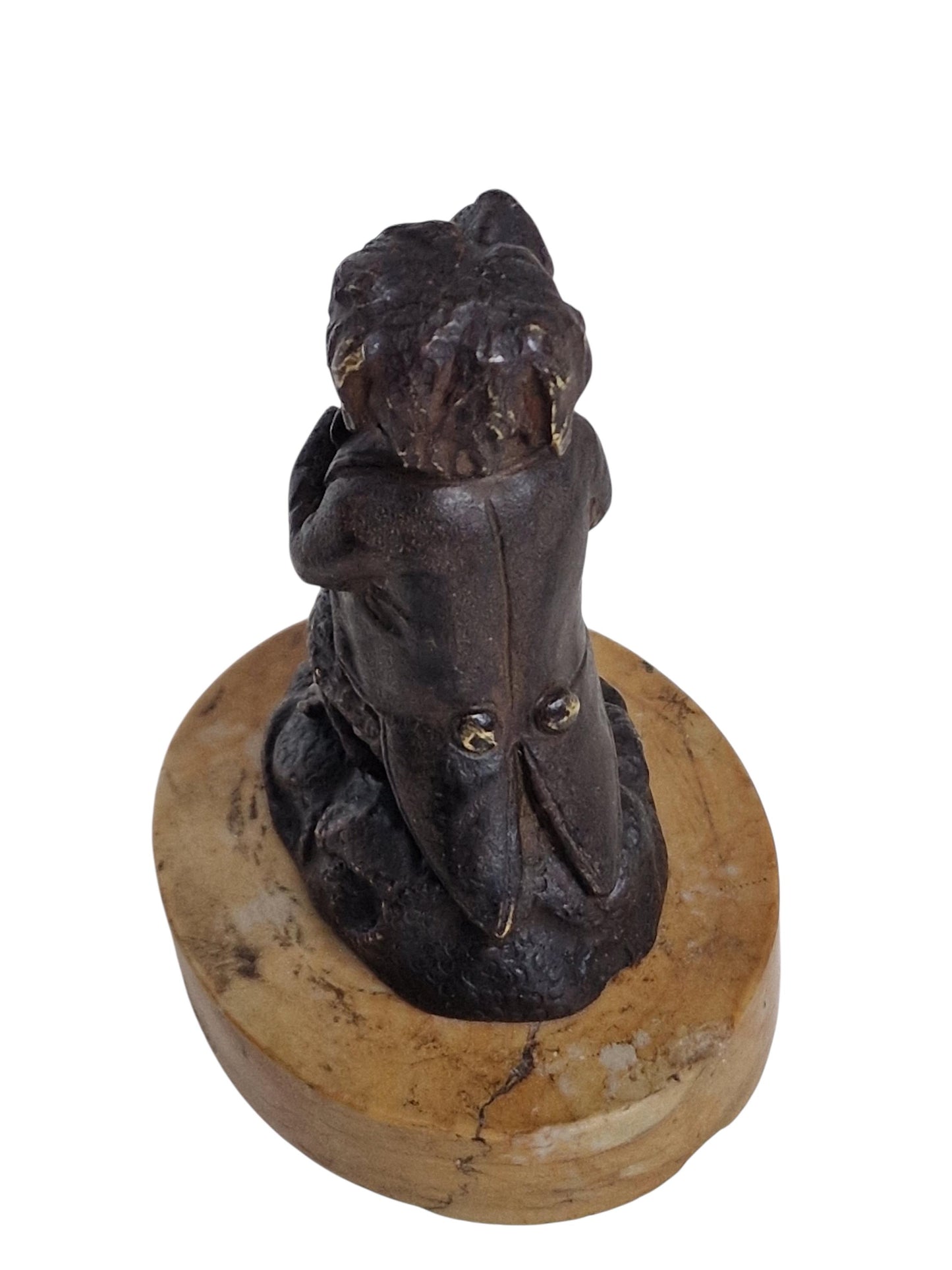 Vienna Bronze gentleman dog  Figurine, antique wiener brons on marble foot ca 1900