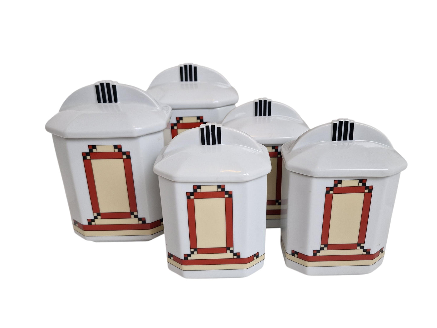 A set of 5 Art Deco keuken storage jar kitchen jars coffee kitchen