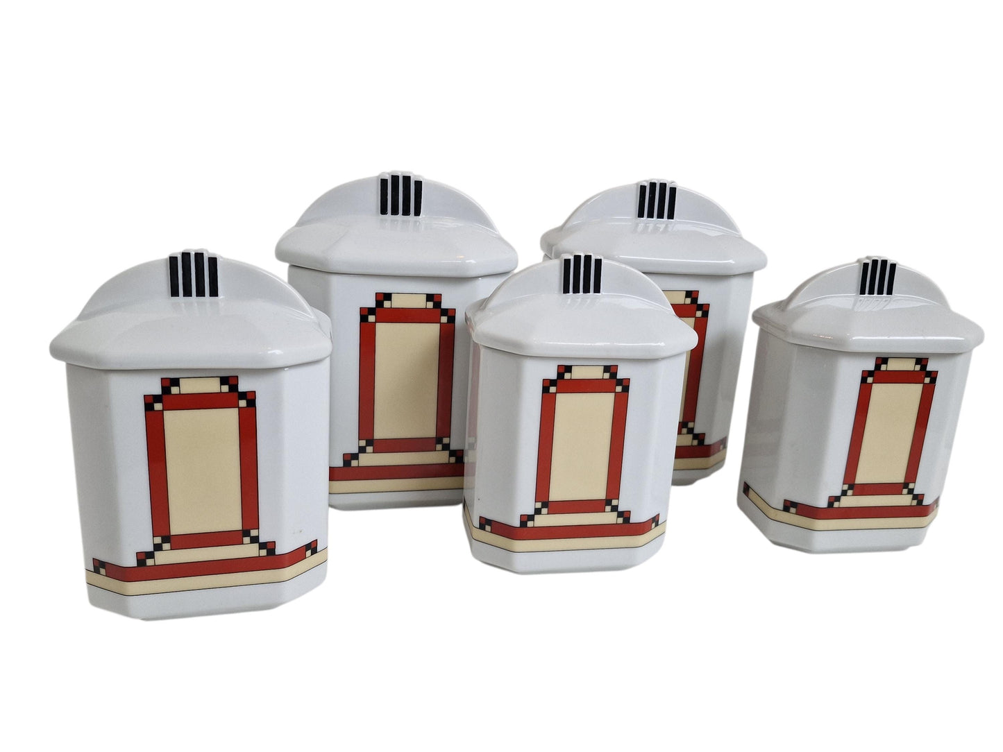 A set of 5 Art Deco keuken storage jar kitchen jars coffee kitchen
