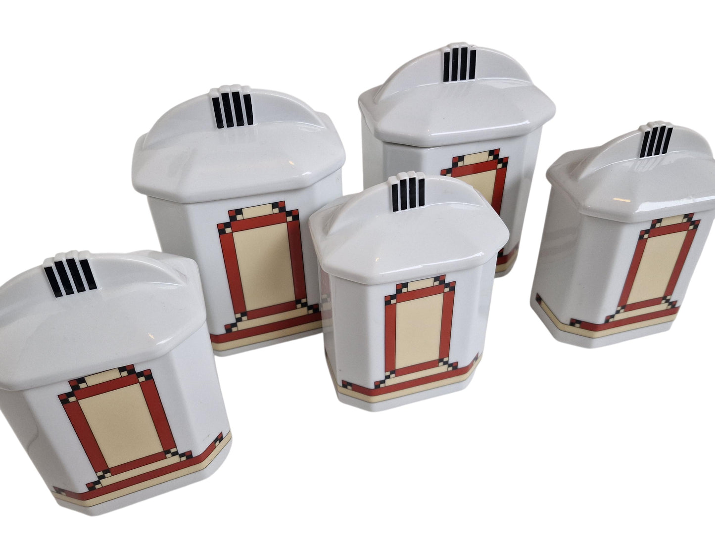 A set of 5 Art Deco keuken storage jar kitchen jars coffee kitchen