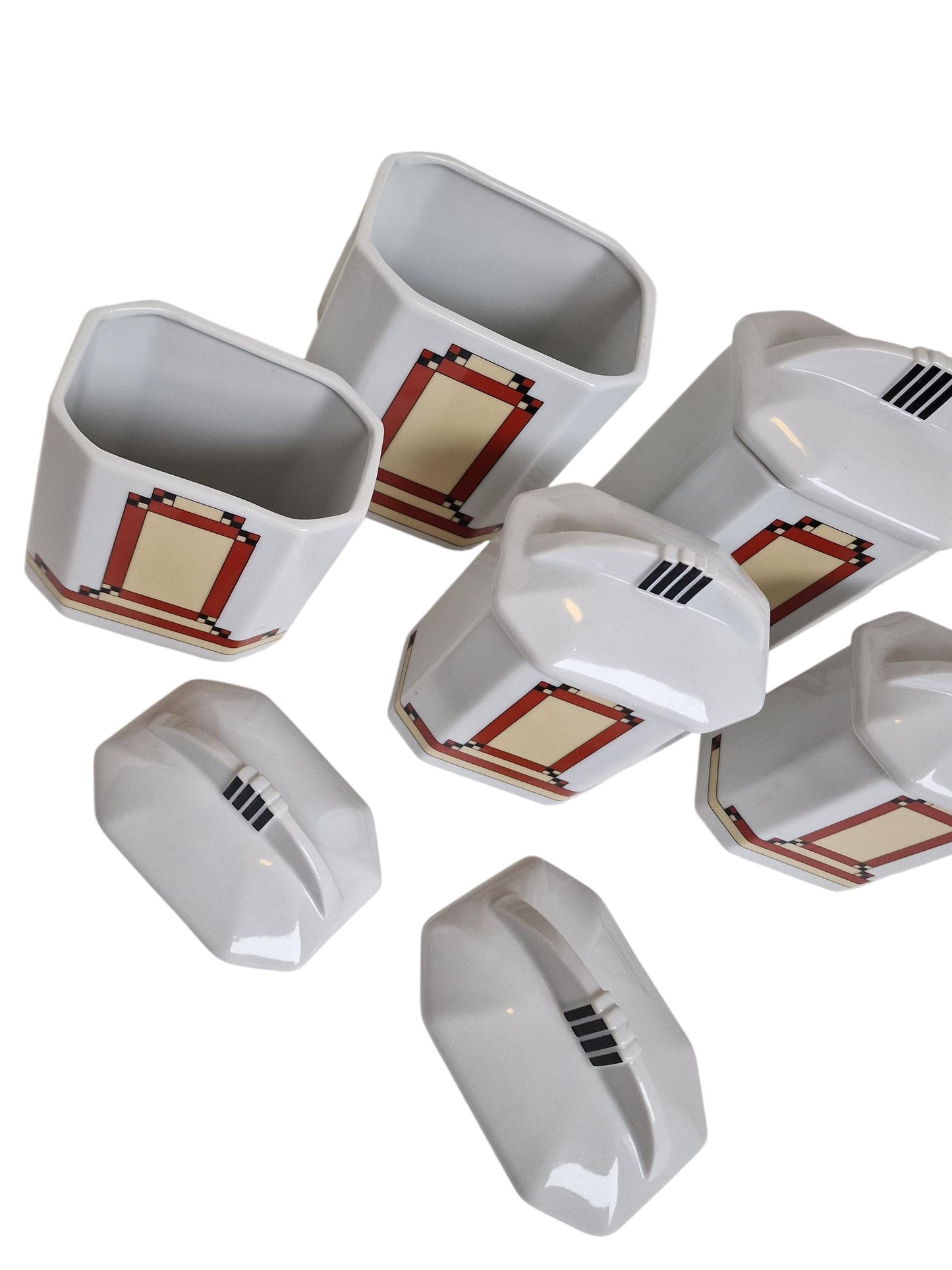 A set of 5 Art Deco keuken storage jar kitchen jars coffee kitchen