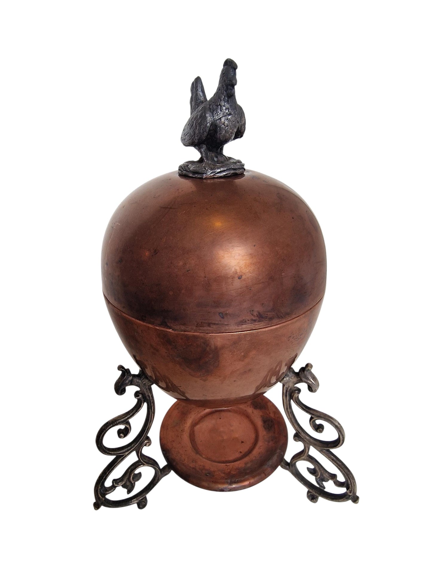 Egg warmer art nouveau copper table server keep warm eggs with tealight waxine