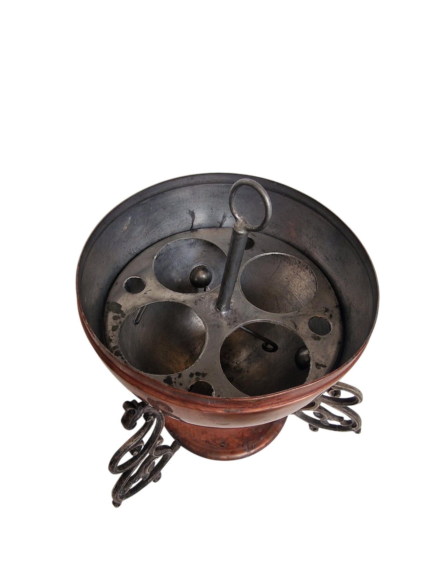 Egg warmer art nouveau copper table server keep warm eggs with tealight waxine