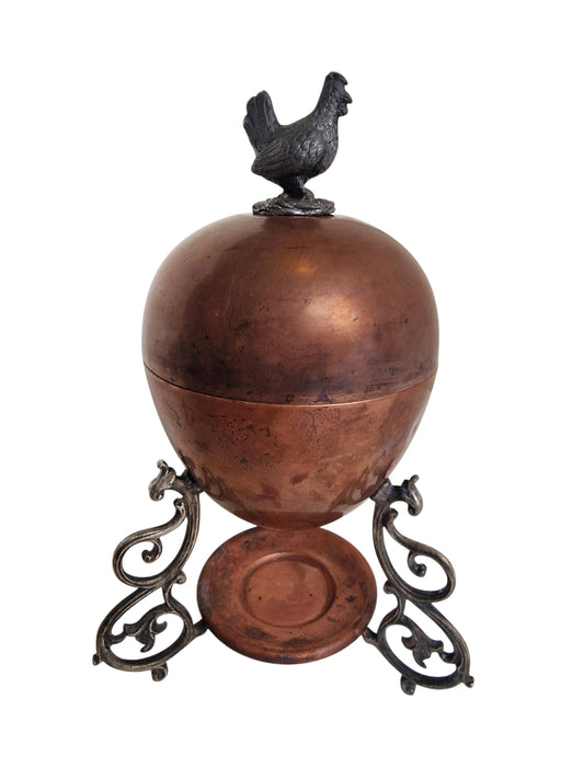 Egg warmer art nouveau copper table server keep warm eggs with tealight waxine