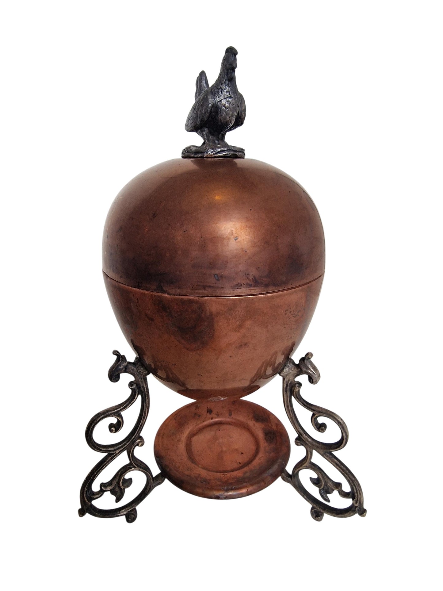 Egg warmer art nouveau copper table server keep warm eggs with tealight waxine