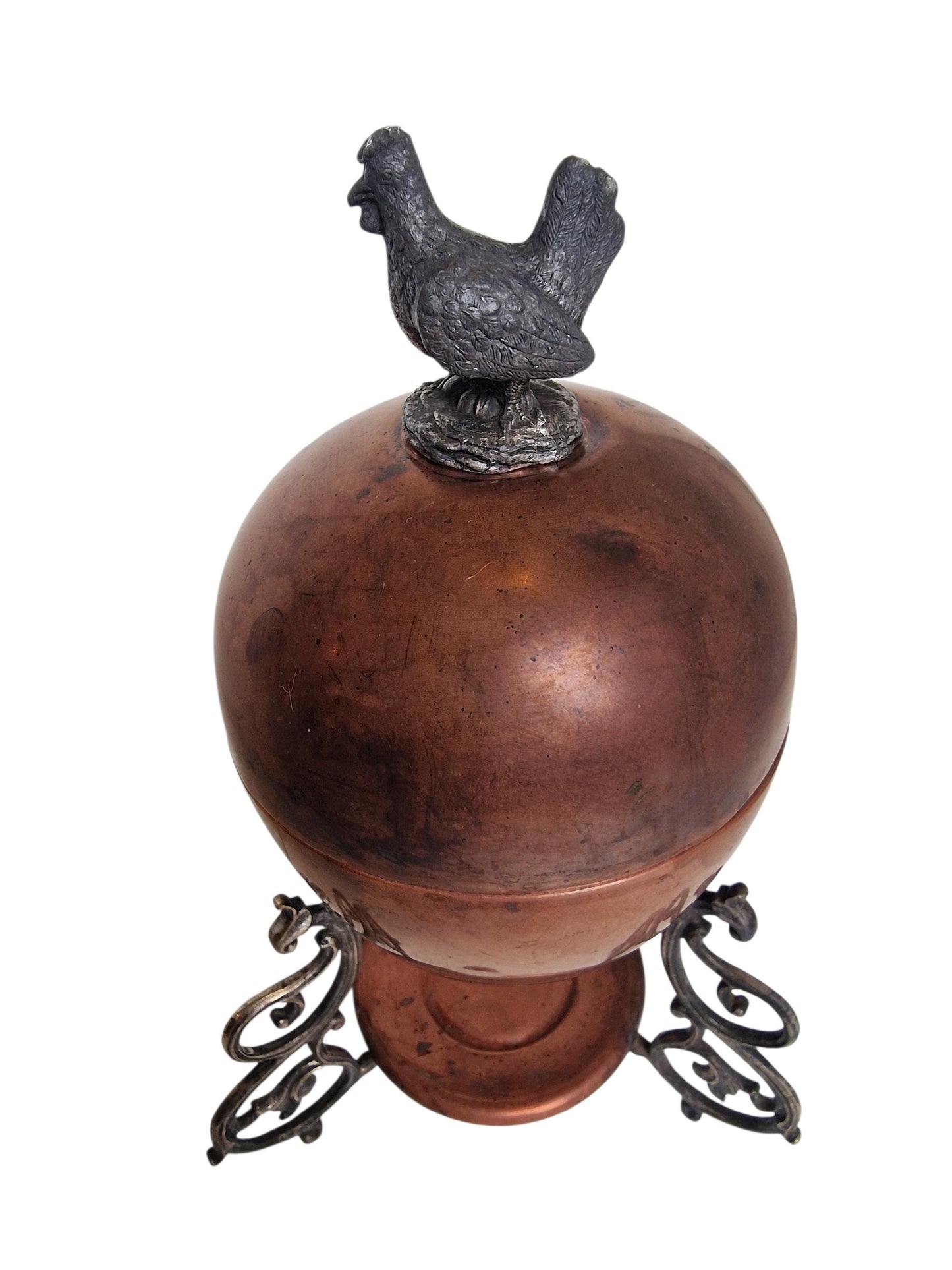 Egg warmer art nouveau copper table server keep warm eggs with tealight waxine