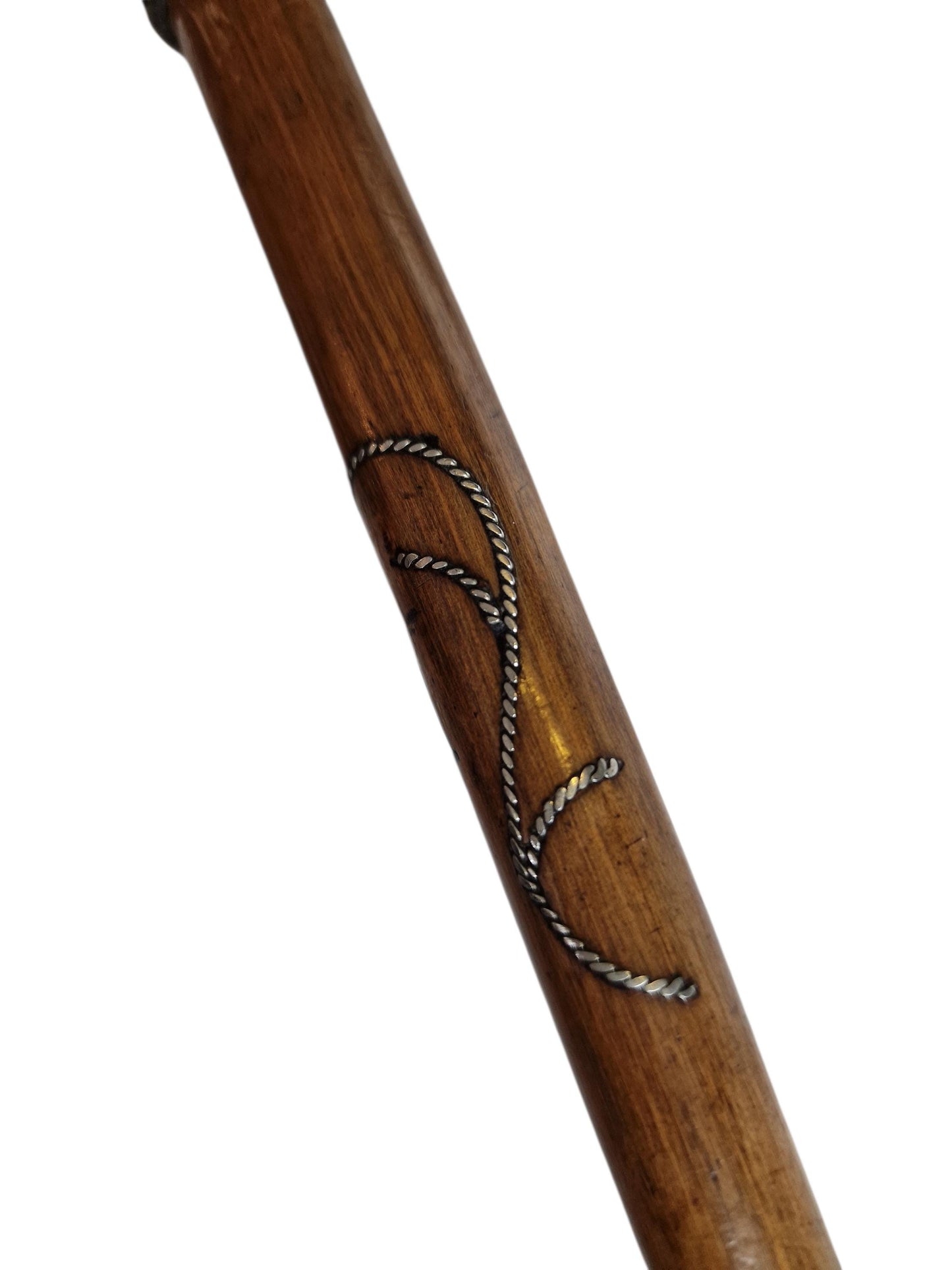 Antique Engraved Silver Walking Cane, Antwerp Belgium