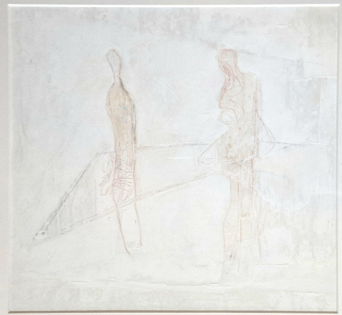 Ludo Winkelman (1959–2024) - Two Figures - acrylic on paper, framed, Dutch artist