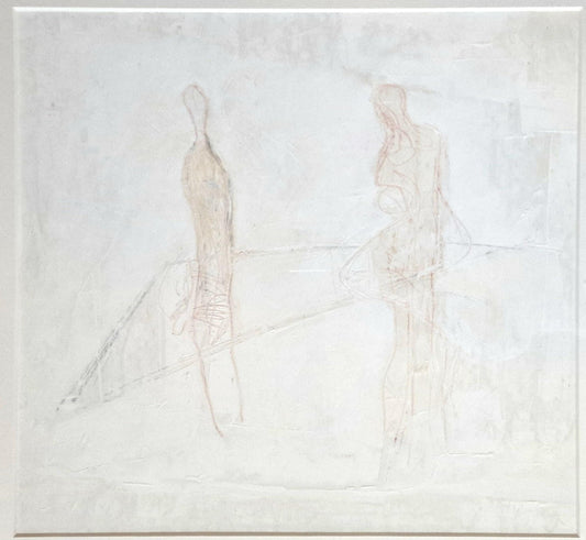 Ludo Winkelman (1959–2024) - Two Figures - acrylic on paper, framed, Dutch artist
