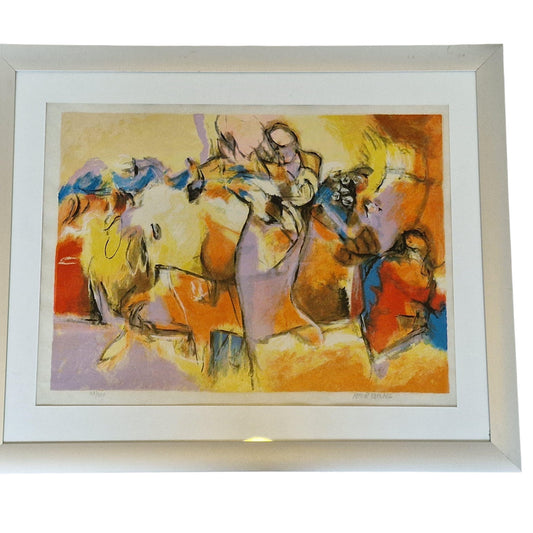 Arthur Bernard Abstract Figurative Screen Print – Signed Limited Edition, Framed
