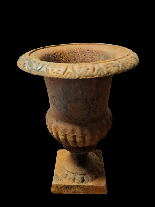 garden vase planter antique french estate  vase ca 1900 art nouveau france cast iron jardiniere, h 24 cm
