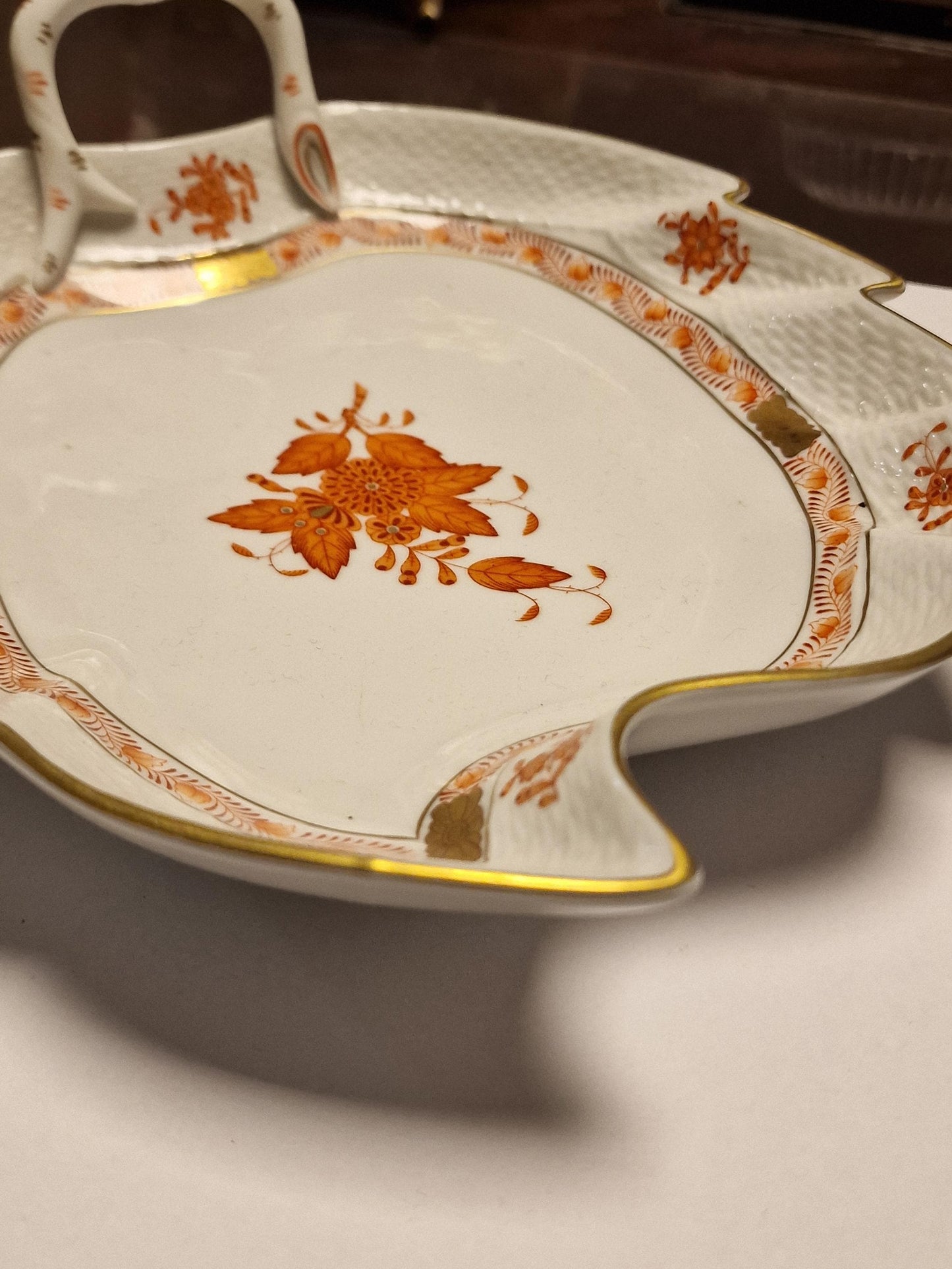 Apponyi red  Herend Hungary serving bowl