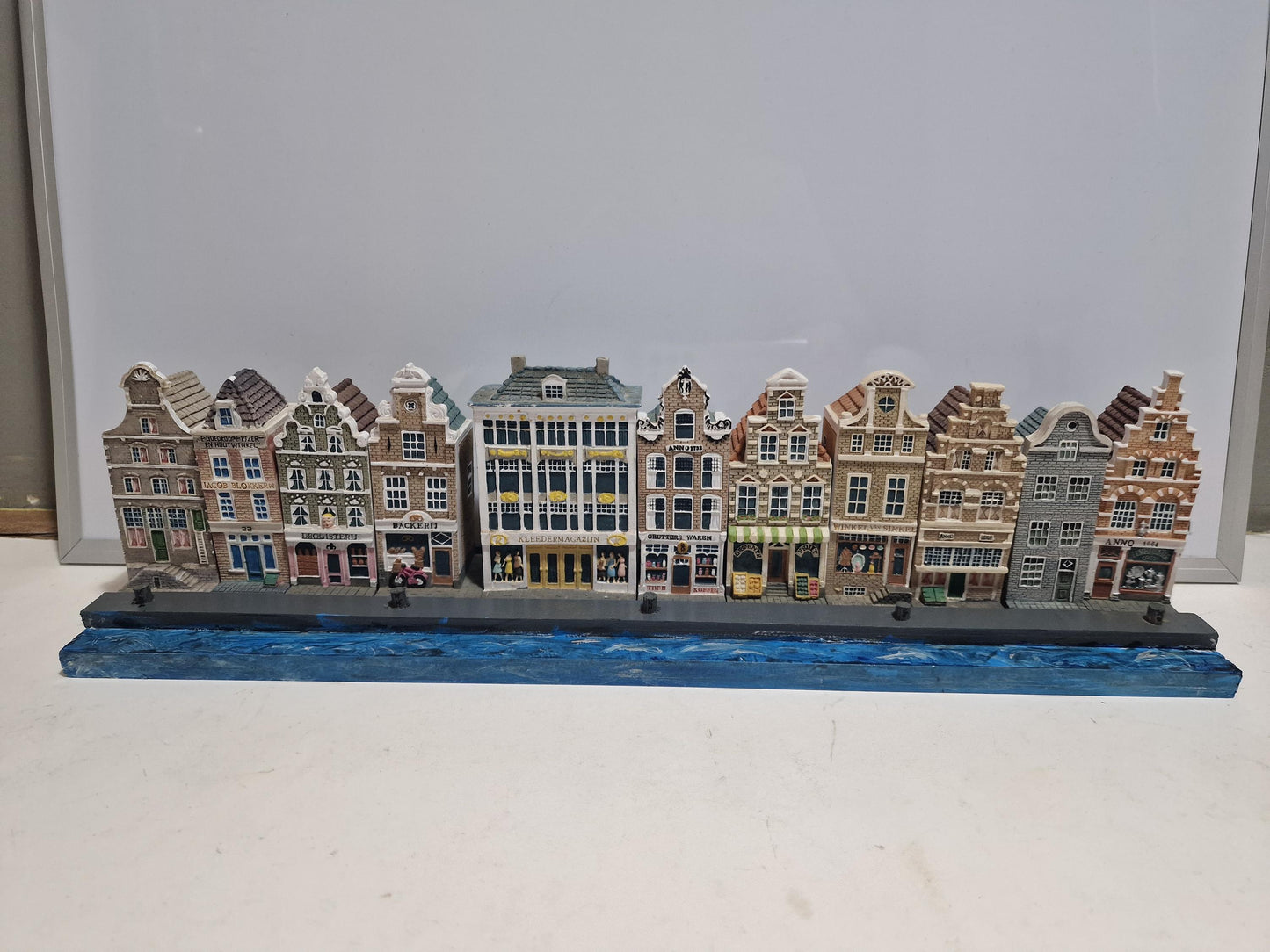 Handpainted KLM Delft Blue Canal Houses, Jacob Blokker Dutch Souvenir
