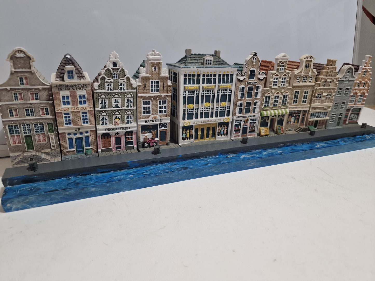 Handpainted KLM Delft Blue Canal Houses, Jacob Blokker Dutch Souvenir