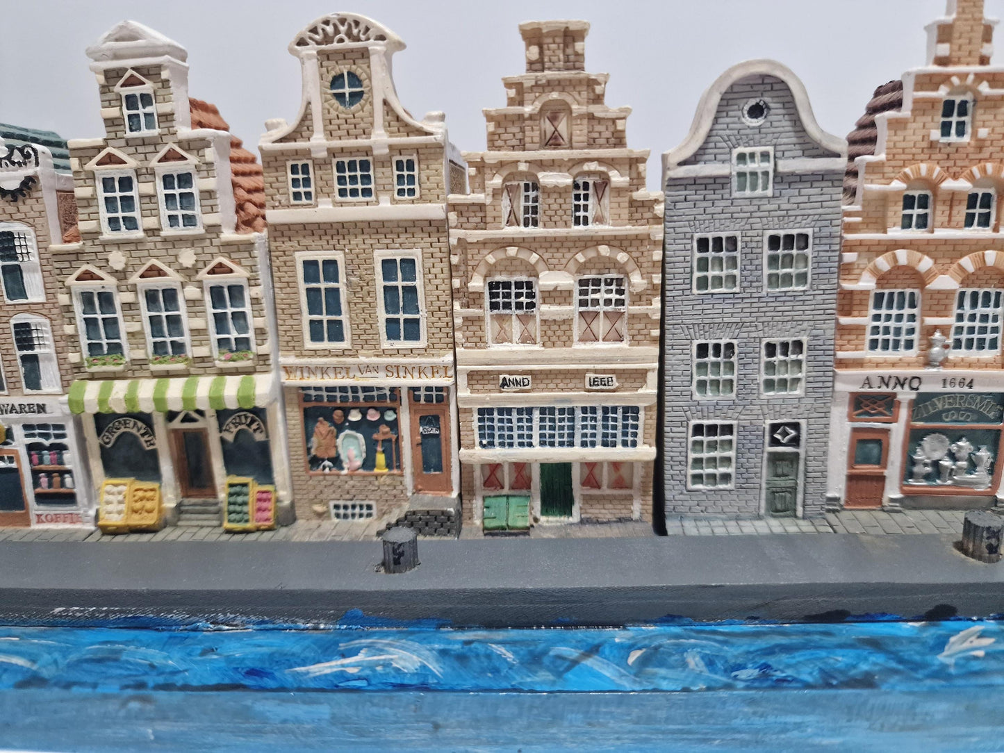 Handpainted KLM Delft Blue Canal Houses, Jacob Blokker Dutch Souvenir