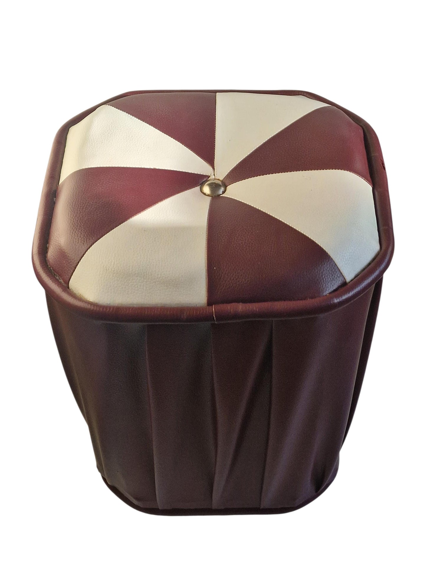 Vintage Leather stool: ottoman designer kruk pouf poef
