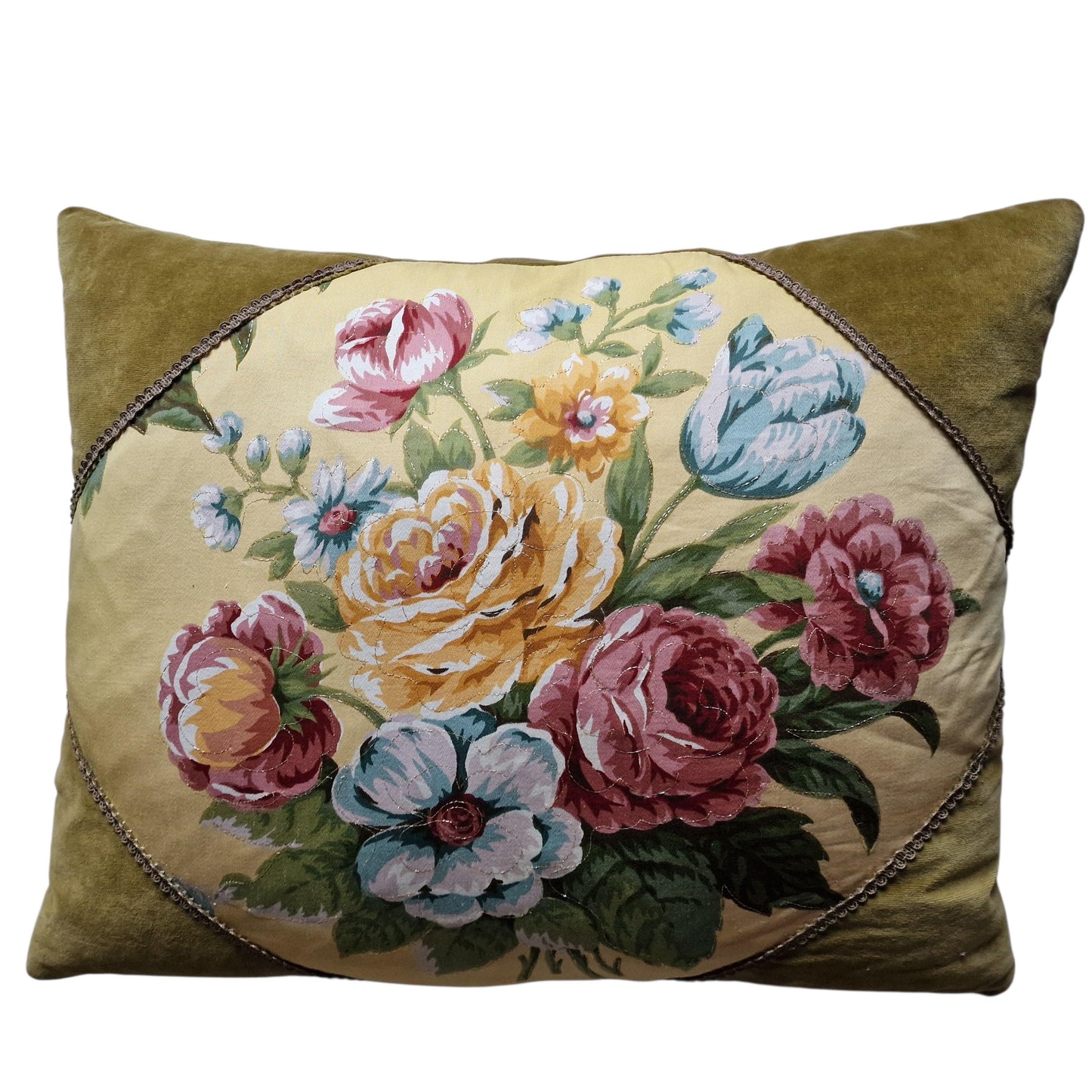 A set of 2 opulent victorian cushions, Sierkussens, filled feather, vintage cushion pillow gobelin