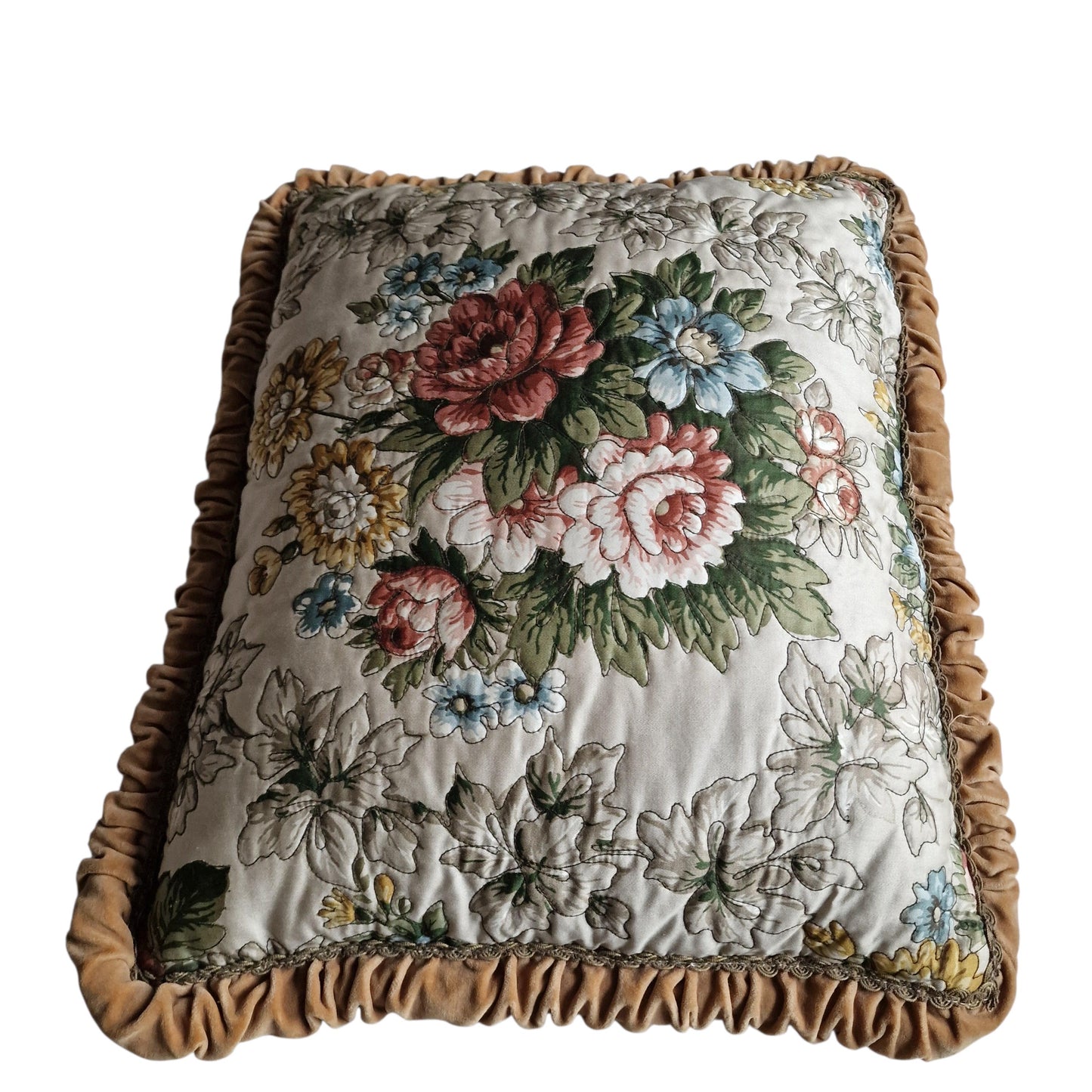 A set of 2 opulent victorian cushions, Sierkussens, filled feather, vintage cushion pillow gobelin
