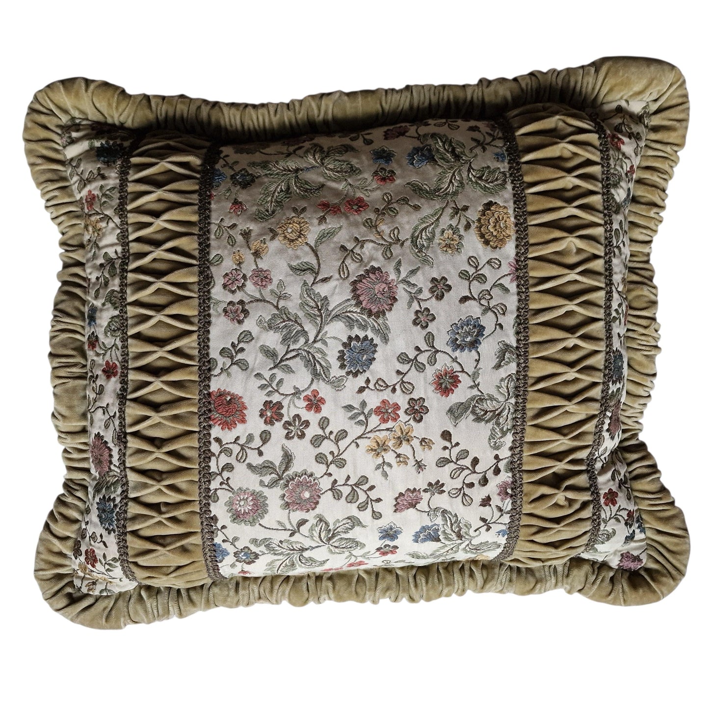 A set of 2 opulent victorian cushions, Sierkussens, filled feather, vintage cushion pillow gobelin