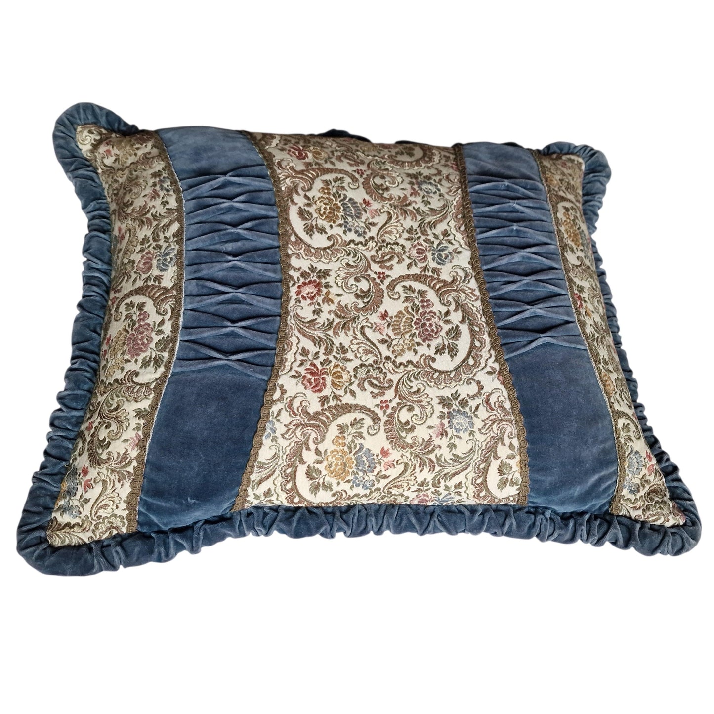 A set of 2 opulent victorian cushions, Sierkussens, filled feather, vintage cushion pillow gobelin