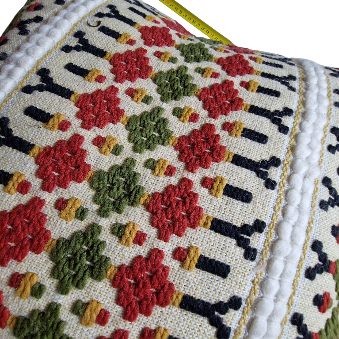 Vintage Scandinavian Embroidered Cushion Set, Folk Style Pillows