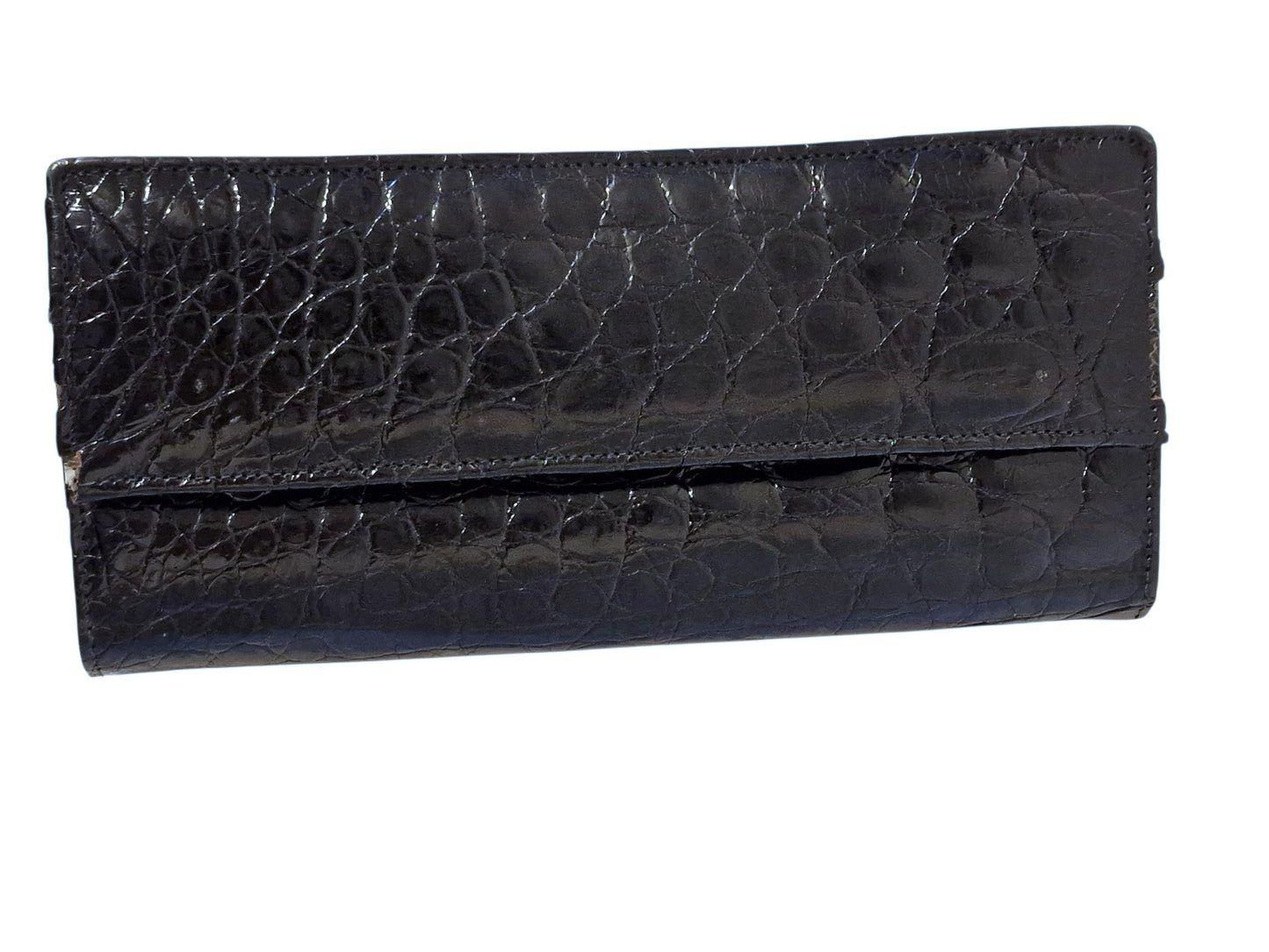 Krokodillen lakleer portemonnee croco snake vintage wallet laquerer laque leather