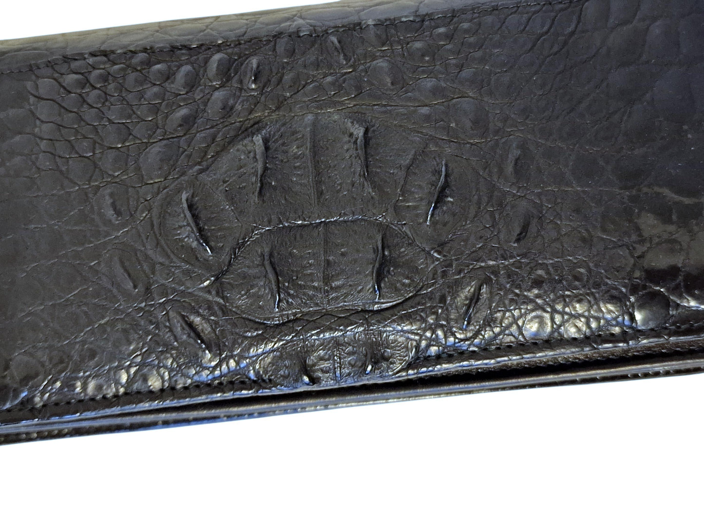 Krokodillen lakleer portemonnee croco snake vintage wallet laquerer laque leather