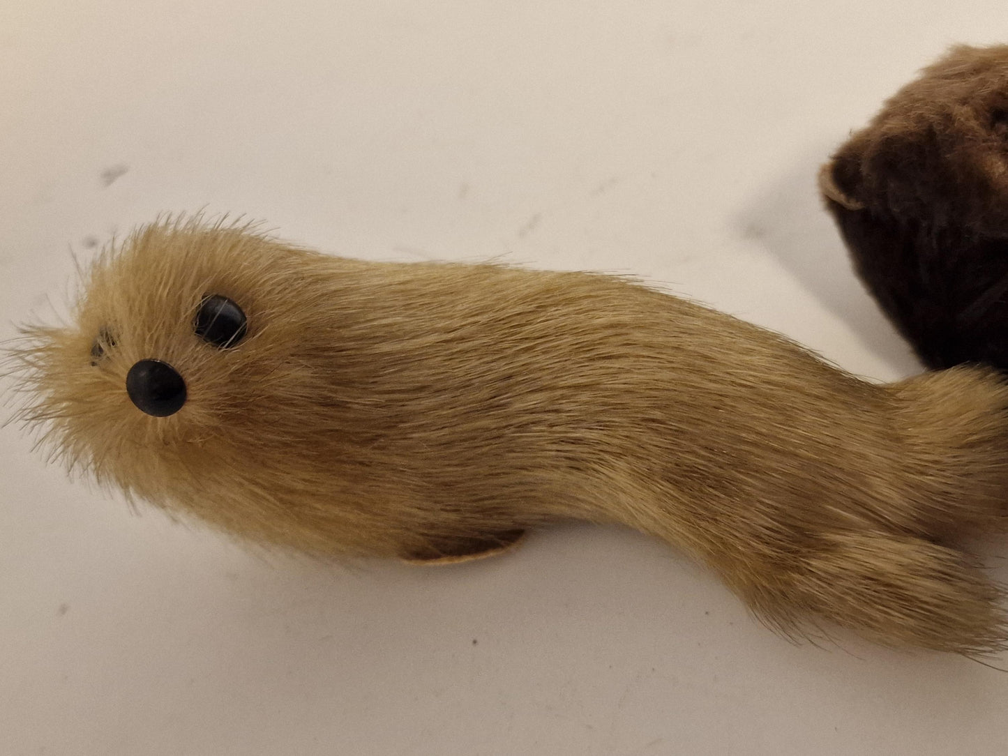 2 vintage beestjes met bont fur knuffel diertjes animal berlin mcm midcentury tourism