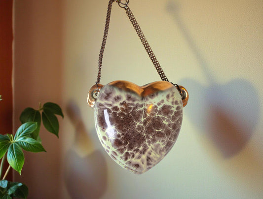 Vintage Fat Lava Heart Vase - West Germany Ceramic Wall Decor