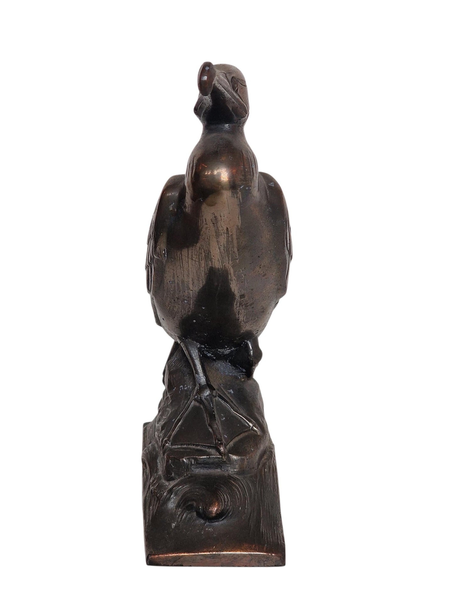 Maurice Frecourt (1890 - 1961) - Pelican. Bronze kubism french figurine antique, signed by artist