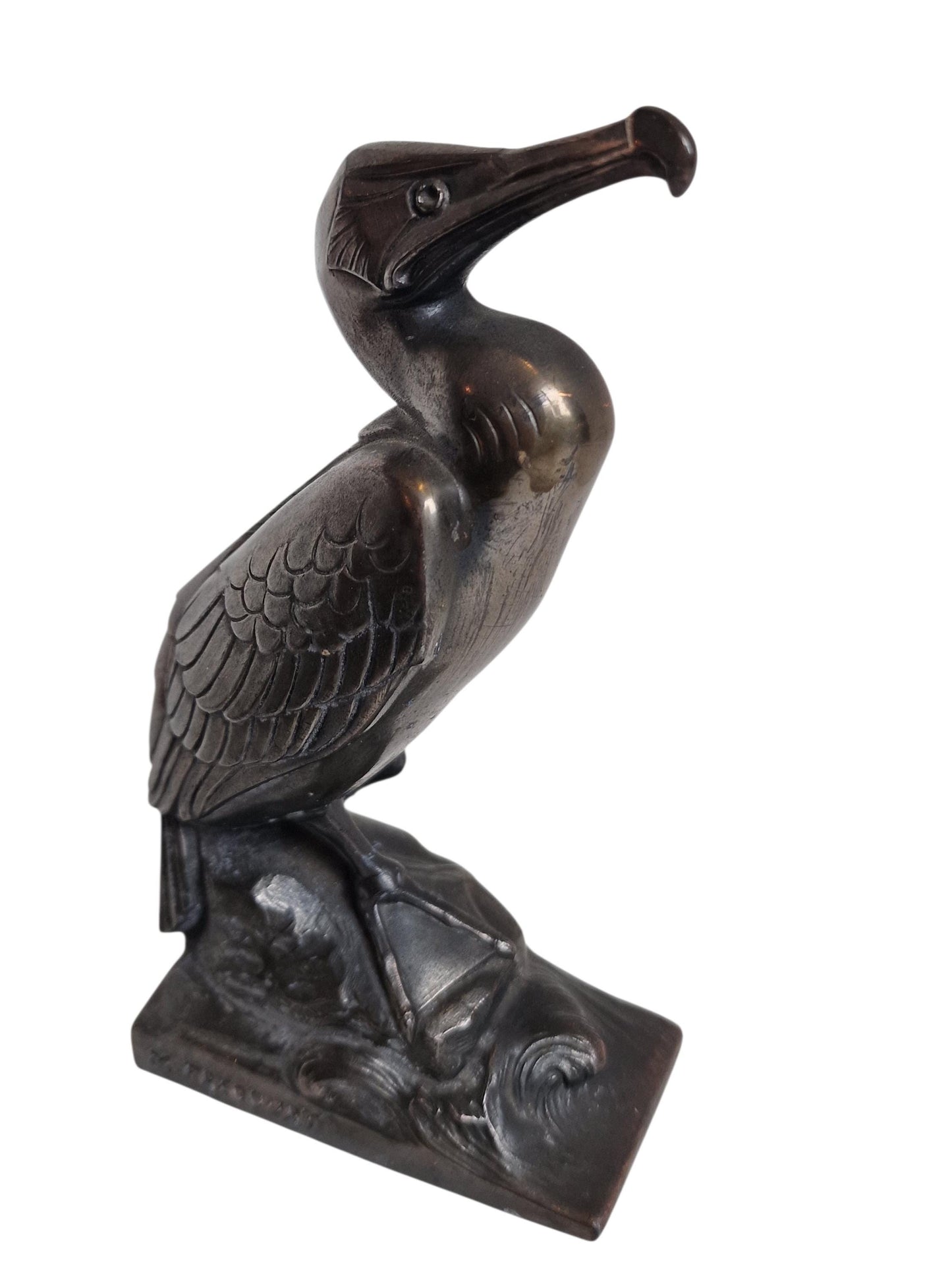 Maurice Frecourt (1890 - 1961) - Pelican. Bronze kubism french figurine antique, signed by artist