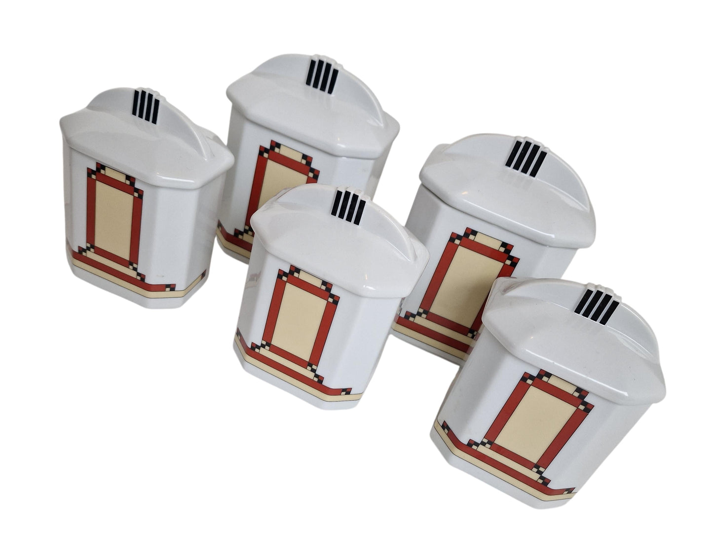 A set of 5 Art Deco keuken storage jar kitchen jars coffee kitchen