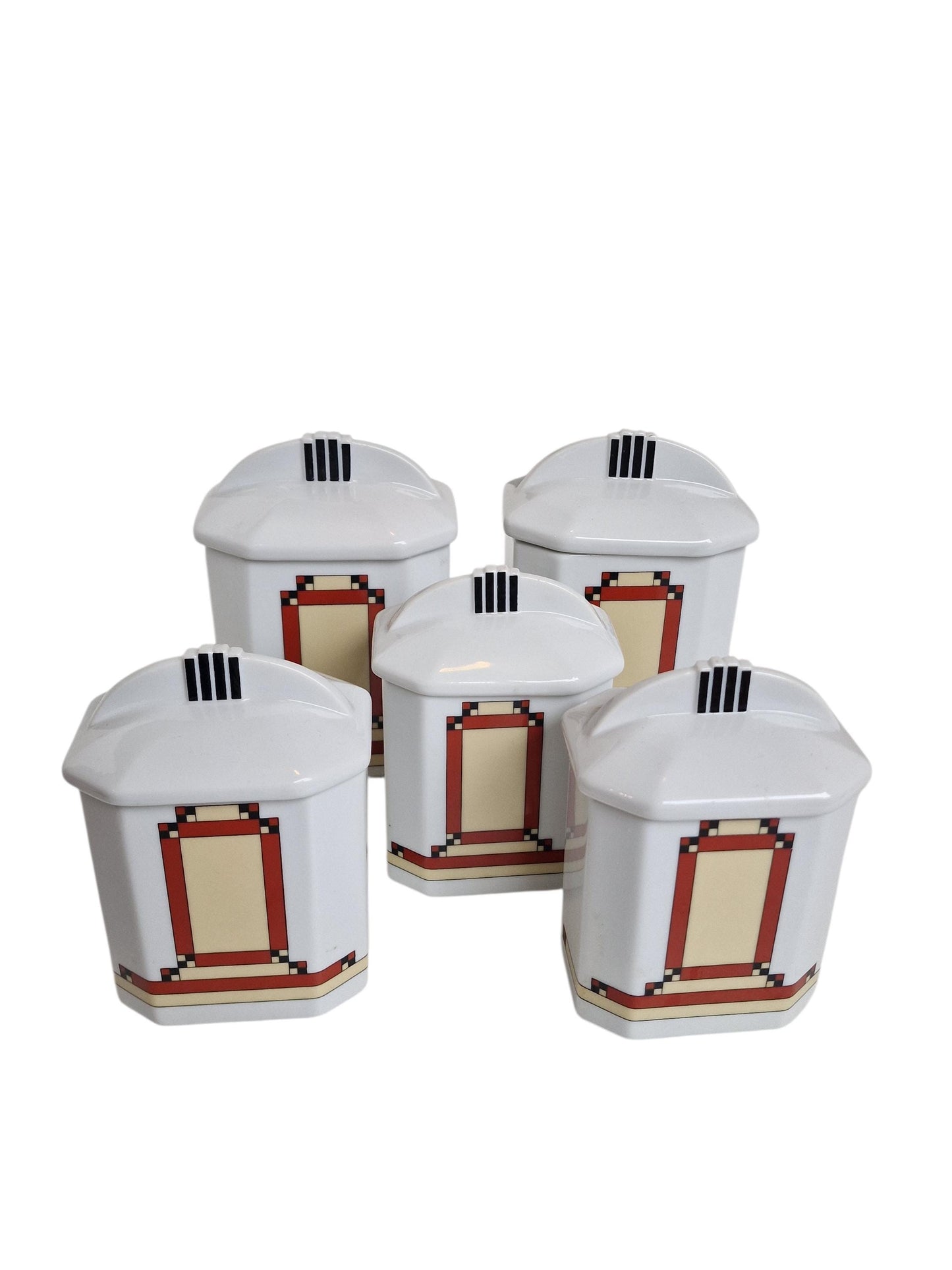 A set of 5 Art Deco keuken storage jar kitchen jars coffee kitchen