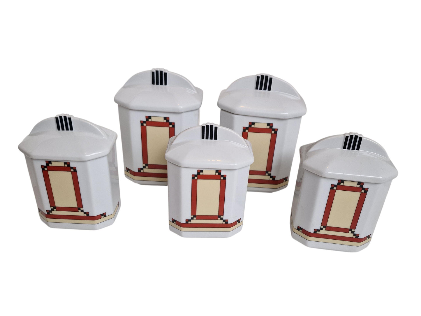 A set of 5 Art Deco keuken storage jar kitchen jars coffee kitchen