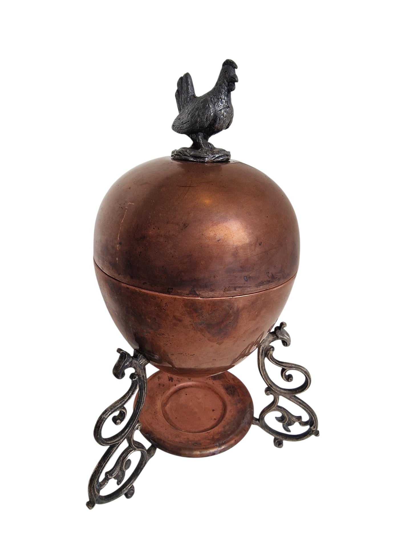 Egg warmer art nouveau copper table server keep warm eggs with tealight waxine
