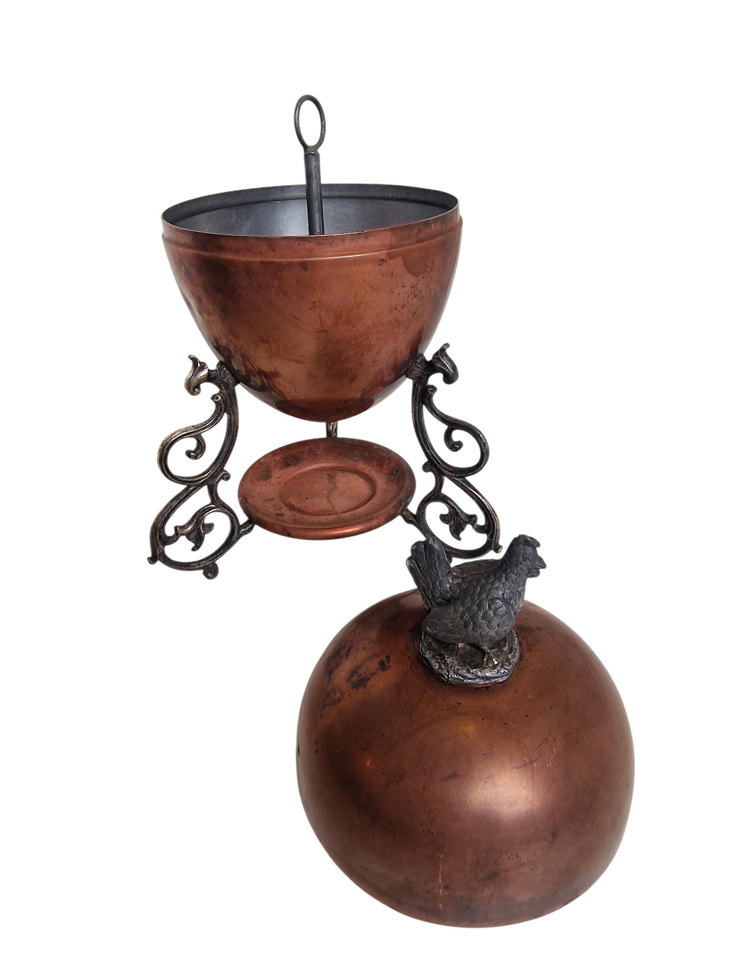 Egg warmer art nouveau copper table server keep warm eggs with tealight waxine